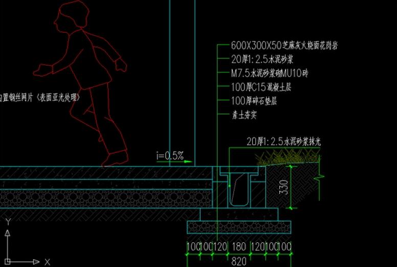 標準籃球場施工圖及籃球架、排水溝圖紙