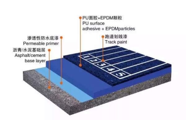 塑膠跑道結構圖